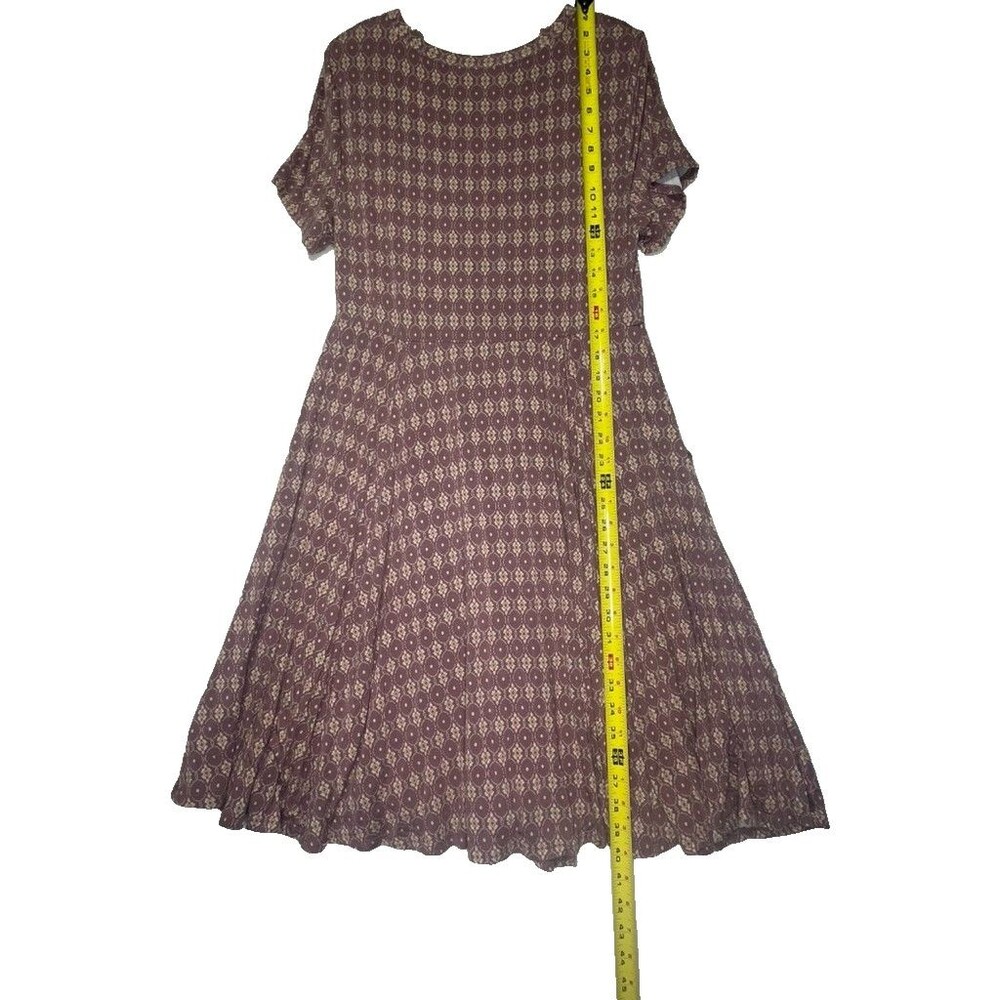 Torrid Mauve Pink Aztec print Waist Overlap Midi Dress Short Sleeve Size L - Picture 9 of 11